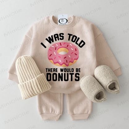 I WAS TOLD THERE WOULD BE DONUTS Baby 2-piece Beige Set - Beige - 2-3T - image 1