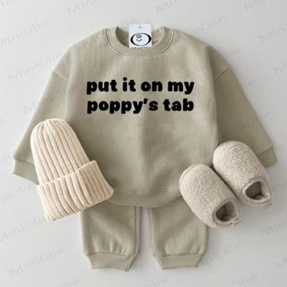 PUT IT ON MY POPPY'S TAB Baby 2-piece Grey Green Set - Grey Green - 2-3T - image 1