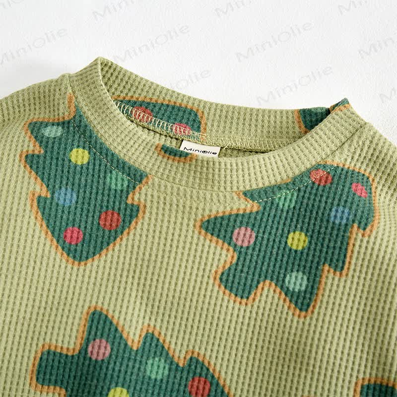 Baby Waffle Christmas Tree with Biscuit Sweatshirt 2-piece Set - image 2