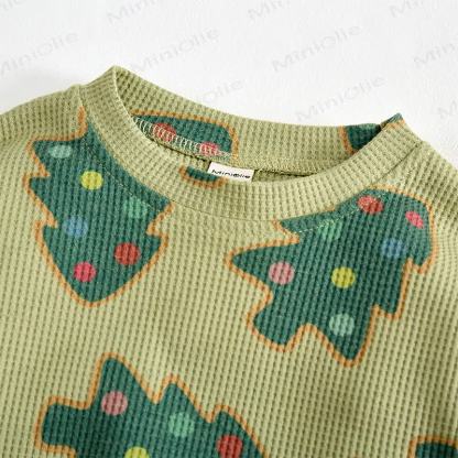 Baby Waffle Christmas Tree with Biscuit Sweatshirt 2-piece Set - image 2
