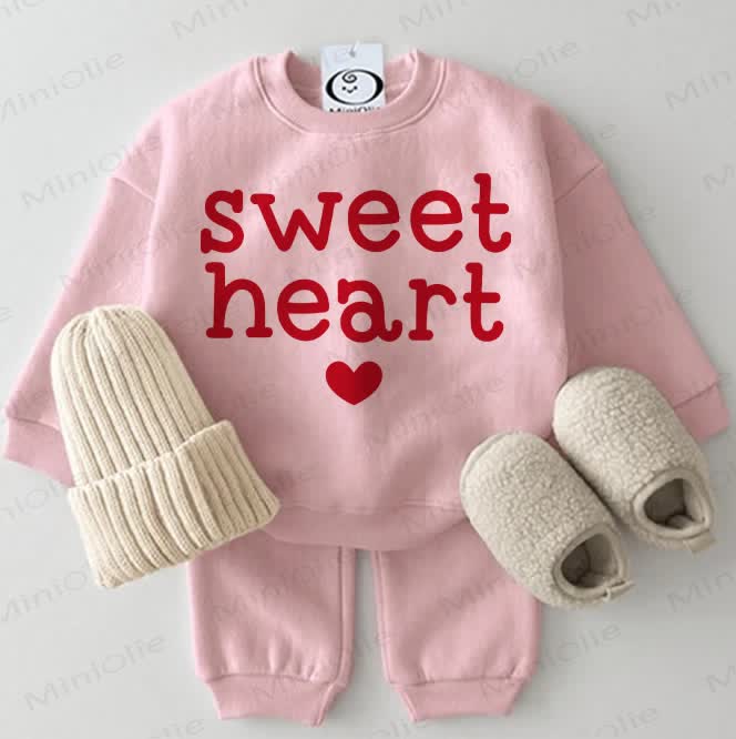 SWEET HEART Baby Sweatshirt 2-piece Pink Set - Pink - 2-3T - image 1