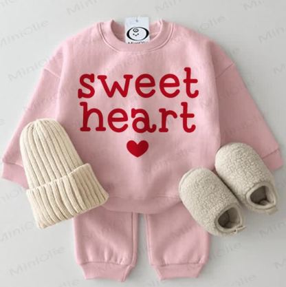 SWEET HEART Baby Sweatshirt 2-piece Pink Set - Pink - 2-3T - image 1