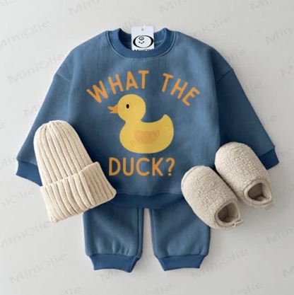 WHAT THE DUCK? Baby Blue Sweatsuit 2-piece Set - Blue - 2-3T - image 1