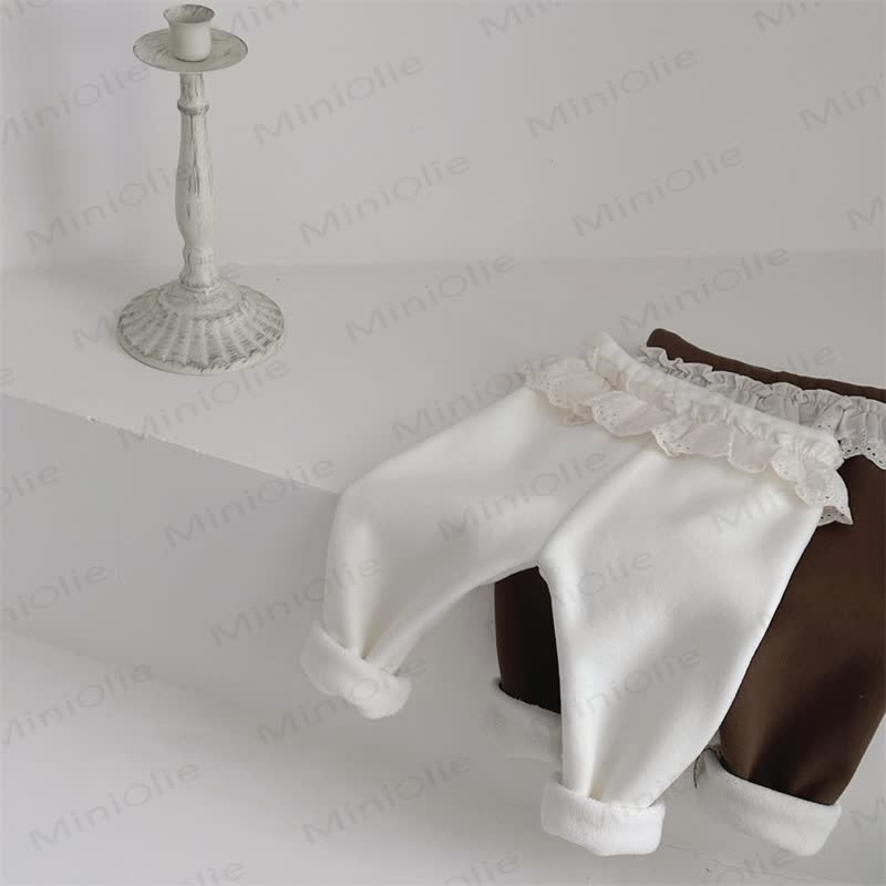 Baby Girl Fleece Lined Lace Leggings - image 3