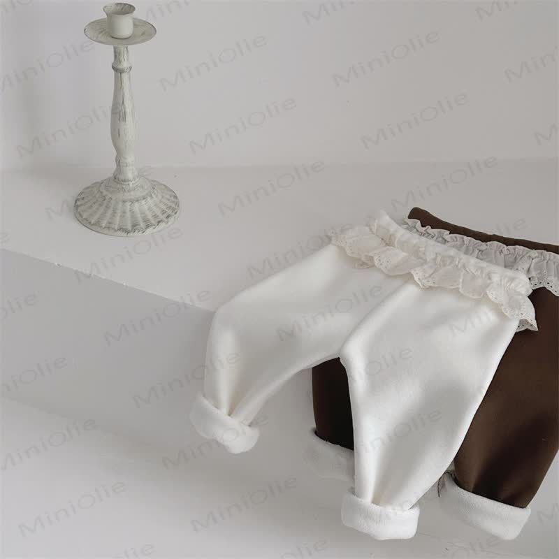 Baby Girl Fleece Lined Lace Leggings - image 3