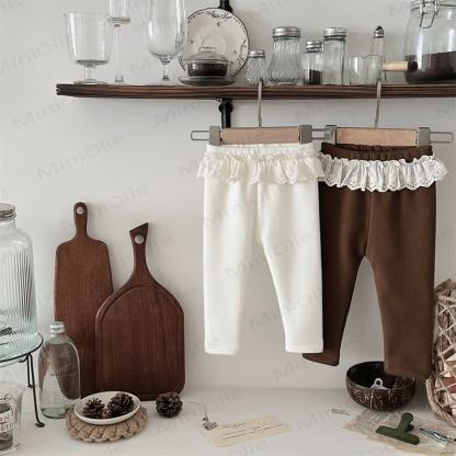 Baby Girl Fleece Lined Lace Leggings - image 2