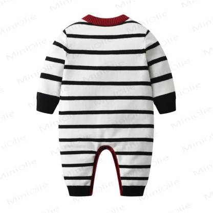 Baby Knitted Striped Heart Romper - image 2