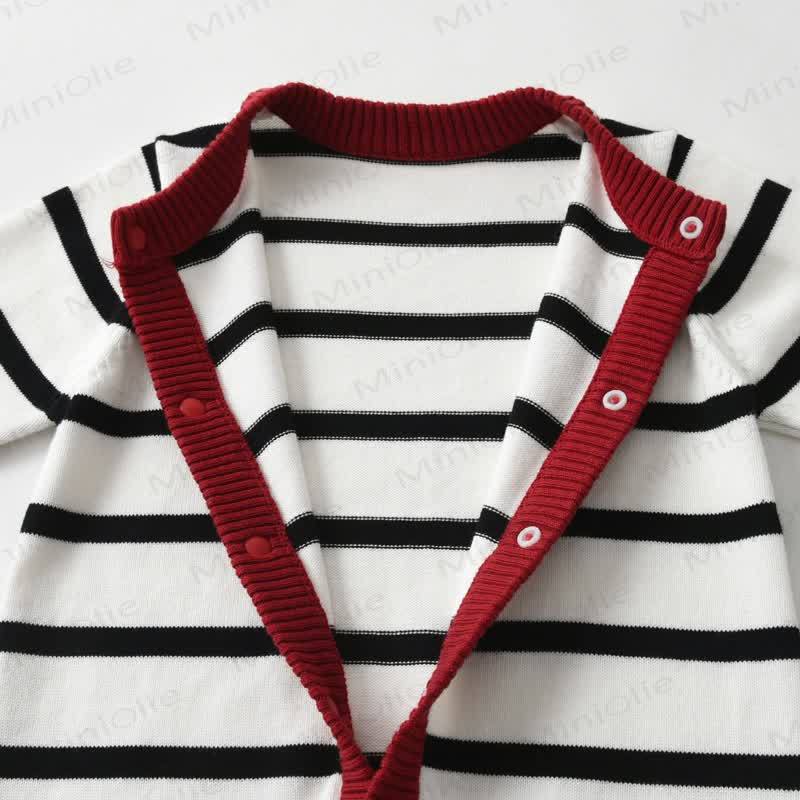 Baby Knitted Striped Heart Romper - image 4