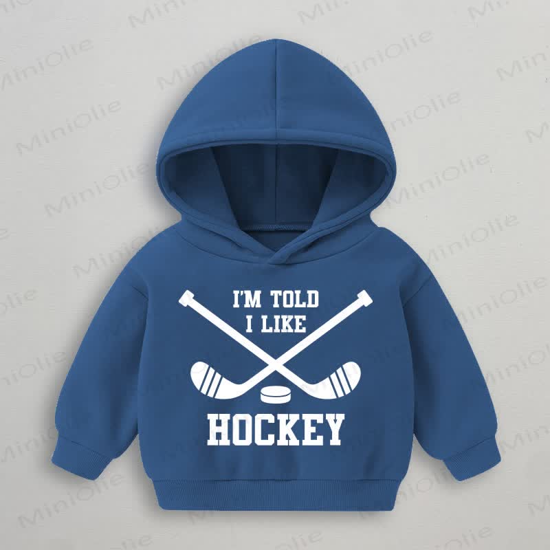 I'M TOLD I LIKE HOCKEY Baby Blue Sweatshirt - Blue - 3-5T - image 1