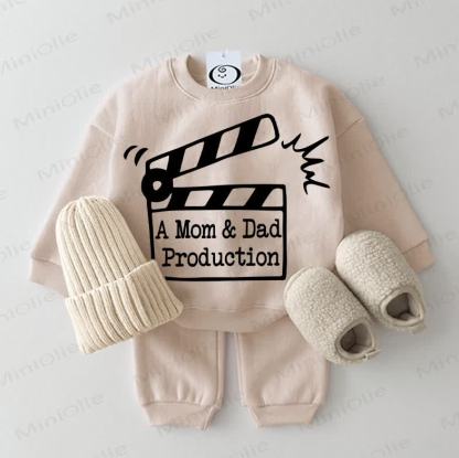 A MOM & DAD PRODUCTION Baby Beige Sweatshirt 2-piece Set - Beige - 2-3T - image 1