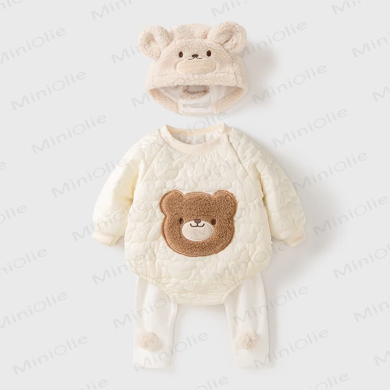 Baby Bear Newborn Fleece 2 Pieces Set - Apricot - 18-24M - image 1