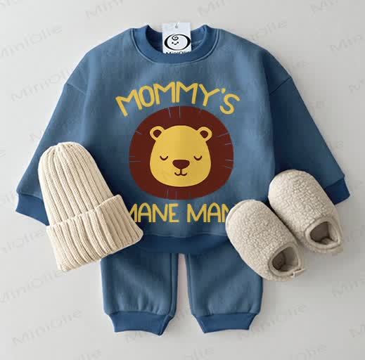 MOMMY'S MANE MAN Baby Blue Sweatsuit 2-piece Set - Blue - 2-3T - image 1
