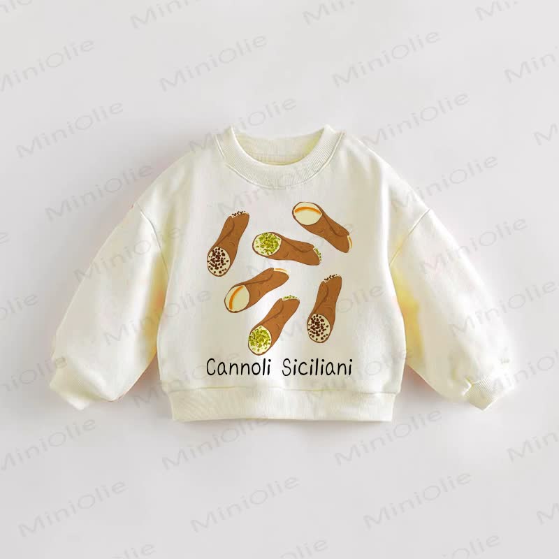CANNOLI SICILIANI Baby Toddler Floral Cream Sweatshirt - Cream - 3-5T - image 1