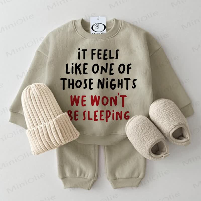 IT FEELS LIKE ONE OF THOSE NIGHTS WE WON'T BE SLEEPING Baby 2-piece Grey Green Set - Grey Green - 2-3T - image 1
