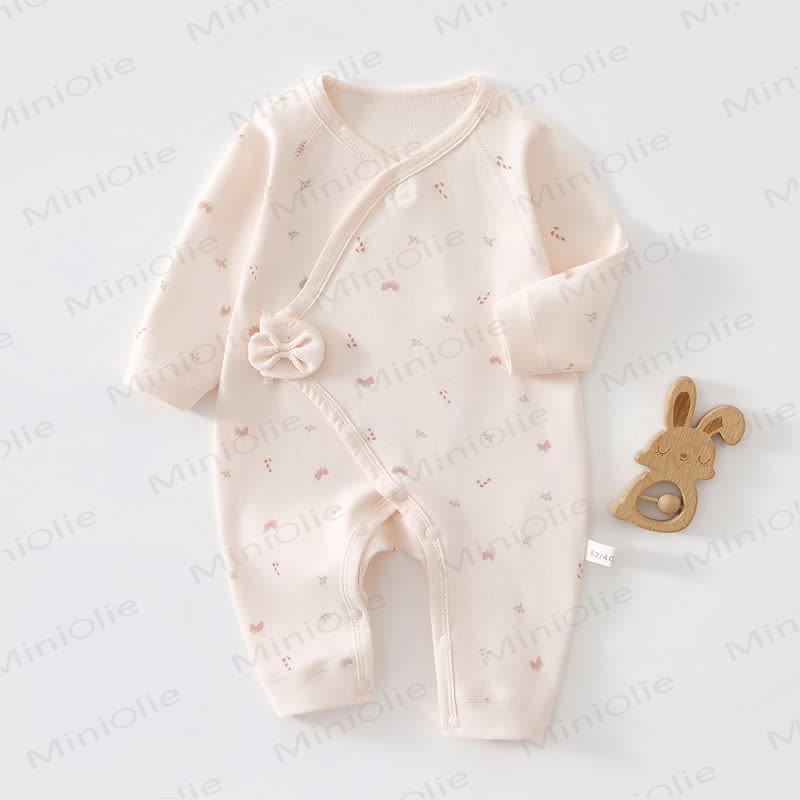 Baby Bow Newborn Sleepwear Romper  - Pink - 3-6M - image 2
