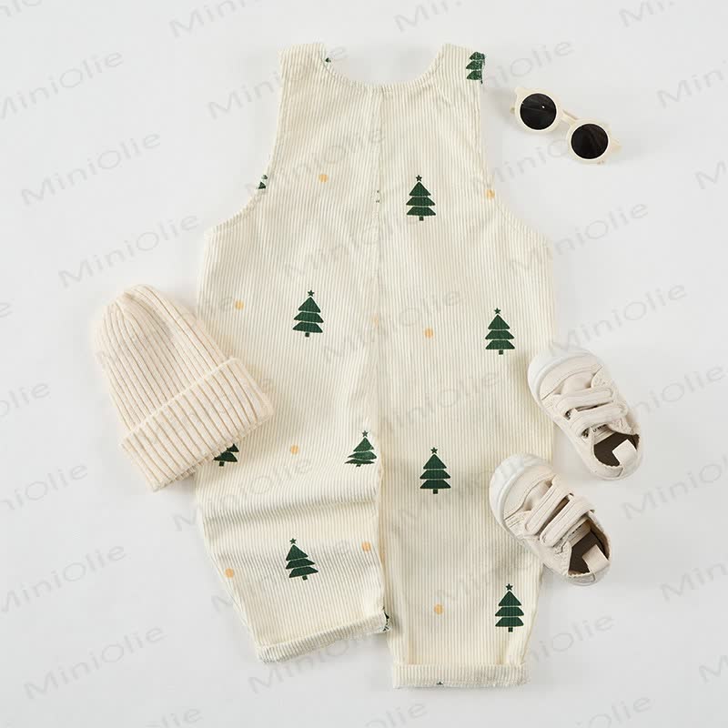 Baby Toddler Corduroy Christmas Tree Apricot Overalls - image 4