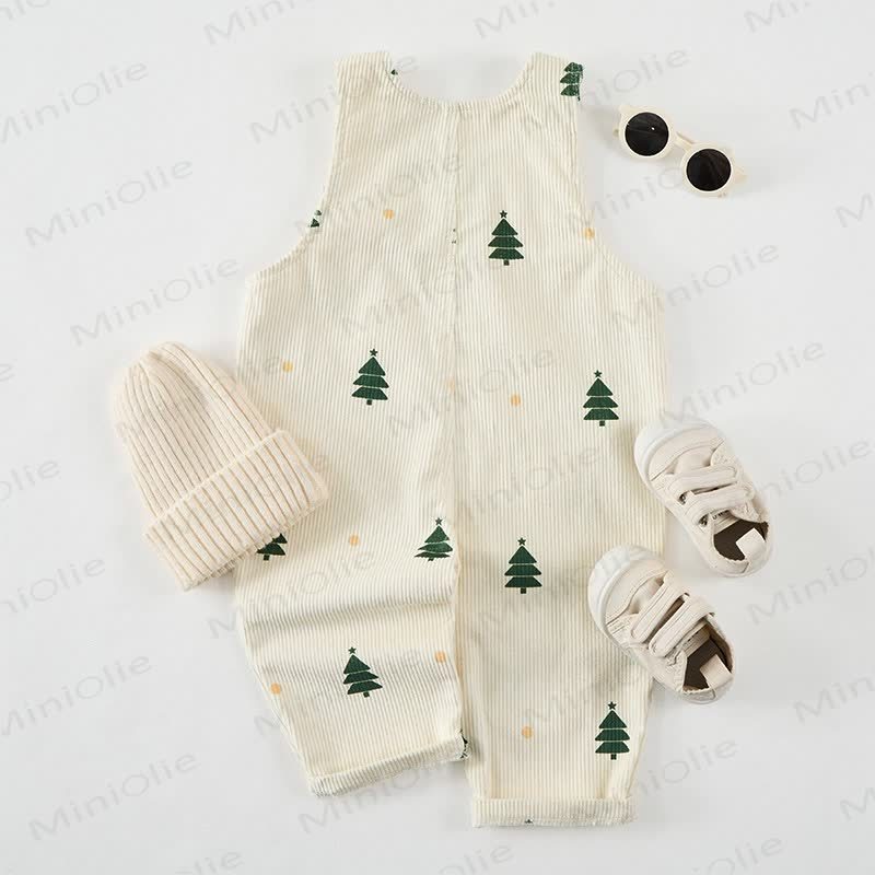 Baby Toddler Corduroy Christmas Tree Apricot Overalls - image 4