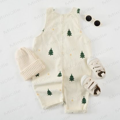 Baby Toddler Corduroy Christmas Tree Apricot Overalls - image 4