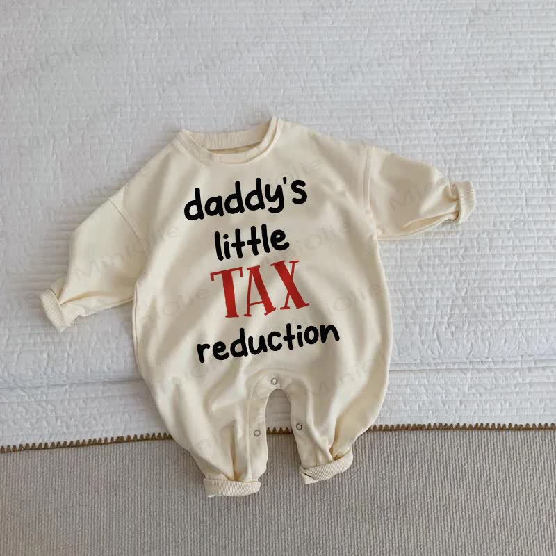 DADDY'S LITTLE TAX REDUCTION Baby Toddler Beige Romper - Beige - 2-3T - image 1