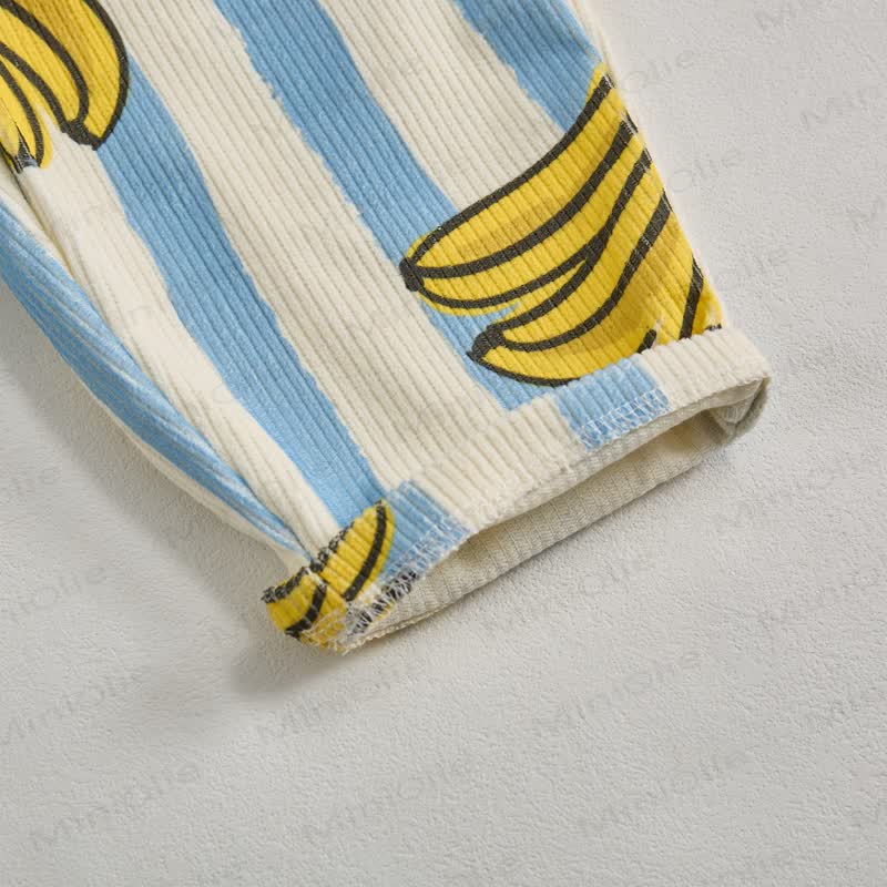 Baby Toddler Blue Bananas Striped Pants - image 6
