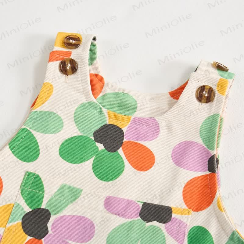 Baby Colorful Floral Beige Overalls - image 4
