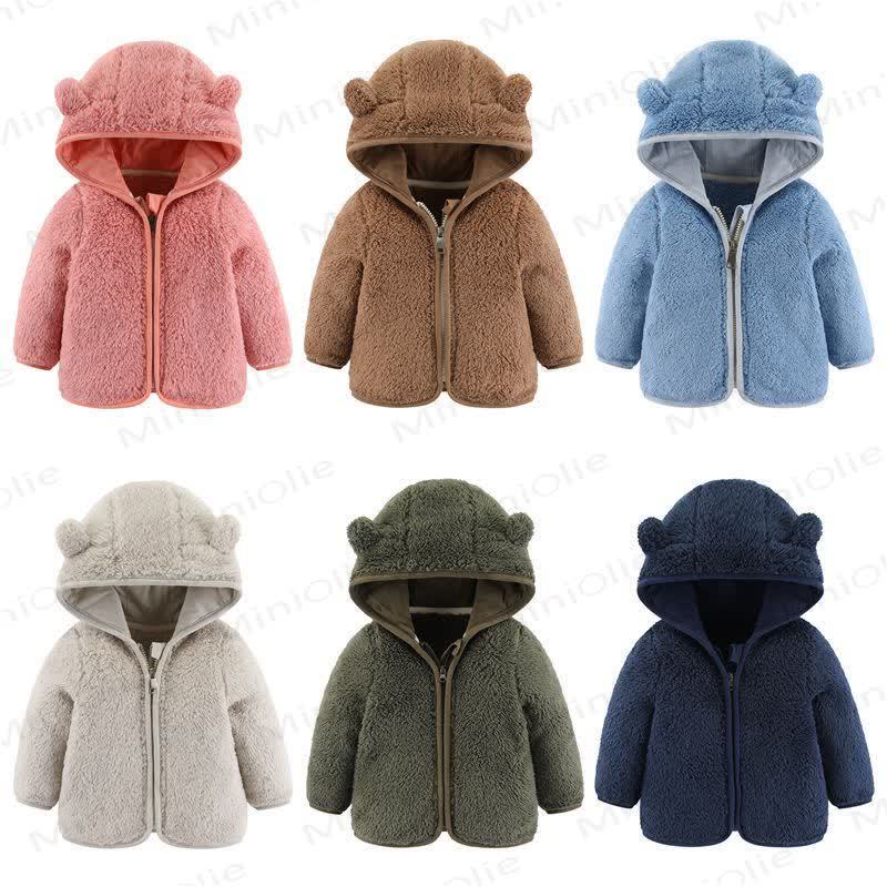 Baby Hooded Solid Color Outerwear - image 1