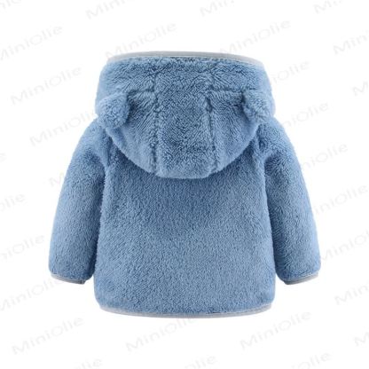 Baby Hooded Solid Color Outerwear - image 3