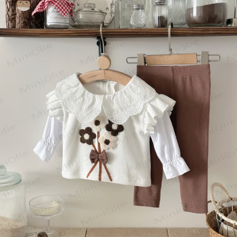 Baby Girl Flower Lace 2-piece Set - image 9