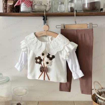 Baby Girl Flower Lace 2-piece Set - image 9