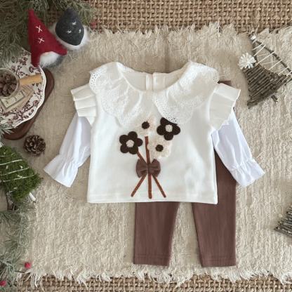 Baby Girl Flower Lace 2-piece Set - image 3