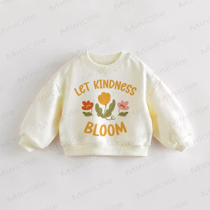 LET KINDNESS BLOOM Baby Toddler Flower Cream Sweatshirt - Cream - 3-5T - image 1