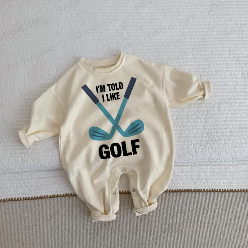 I'M TOLD I LIKE GOLF Baby Toddler Beige Romper - Beige - 2-3T - image 1