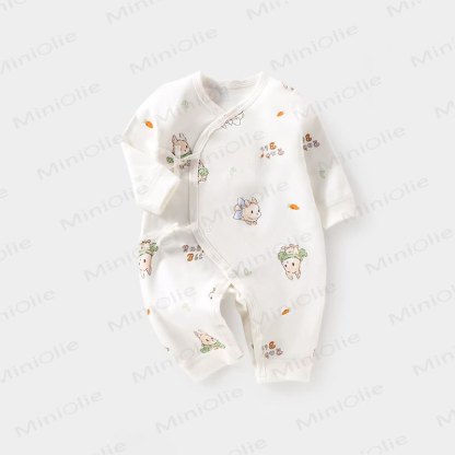  Baby Bunny Kimono Romper - Beige - 1-3M - image 1