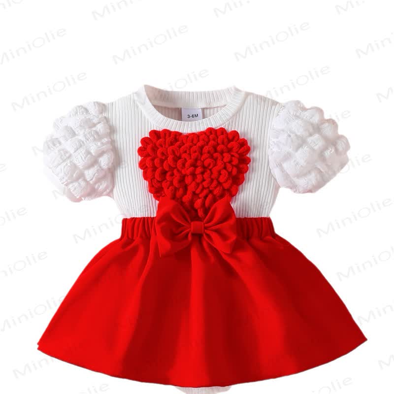 Baby Heart Skirtd Bodysuit with Headband - image 4