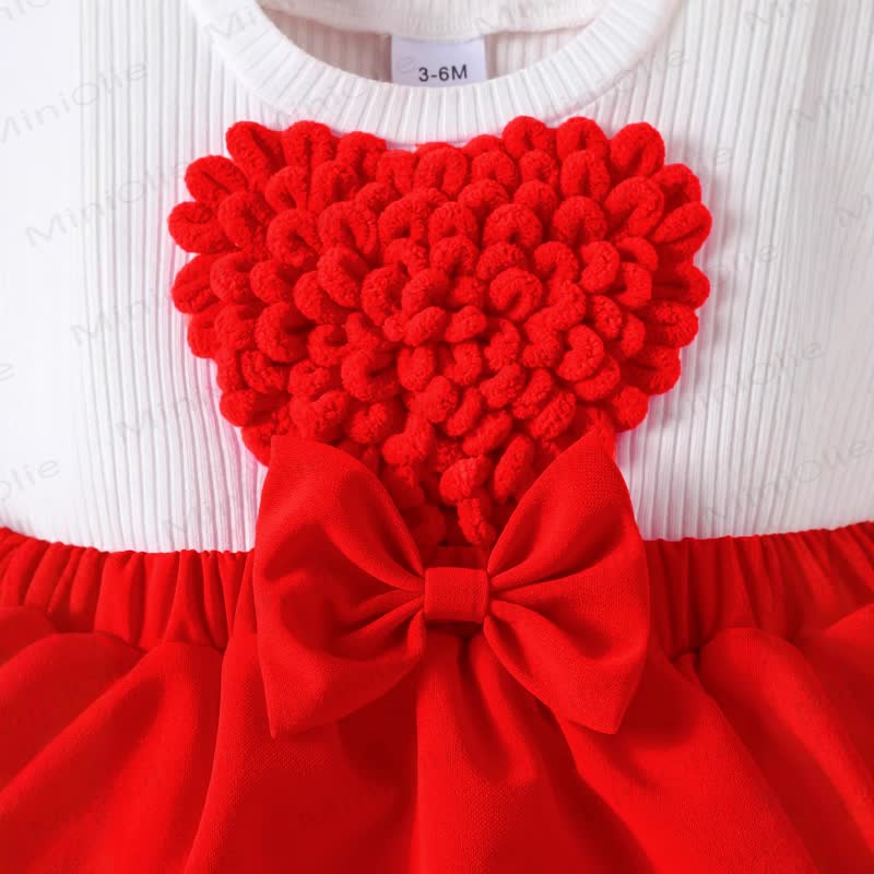 Baby Heart Skirtd Bodysuit with Headband - image 5