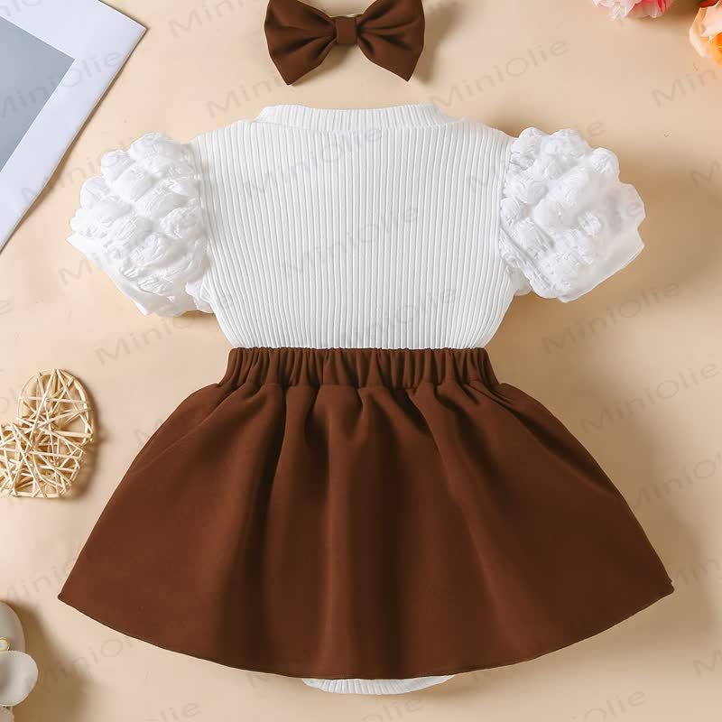 Baby Heart Skirtd Bodysuit with Headband - image 9