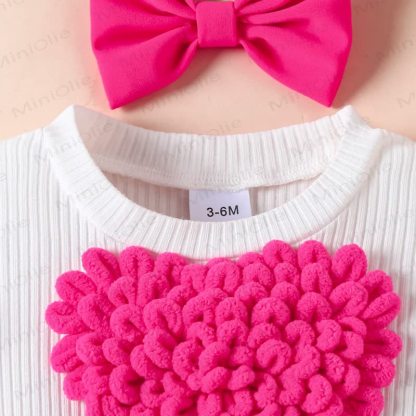 Baby Heart Skirtd Bodysuit with Headband - image 16