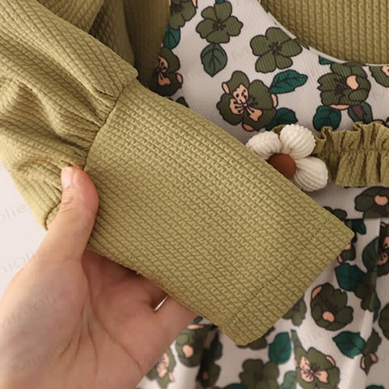 Baby Toddler Girl Flower Fake 2pcs Dress - image 2