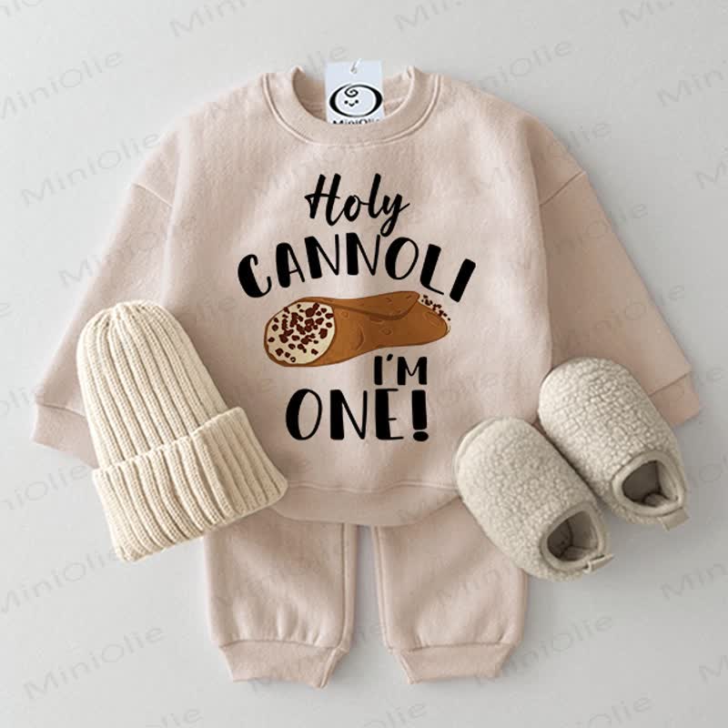 HOLY CANNOLI I'M ONE Baby 2-piece Beige Set - Beige - 2-3T - image 1