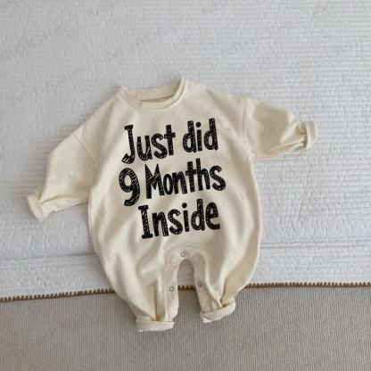 JUST DID 9 MONTHS INSIDE Baby Toddler Beige Romper - Beige - 2-3T - image 1