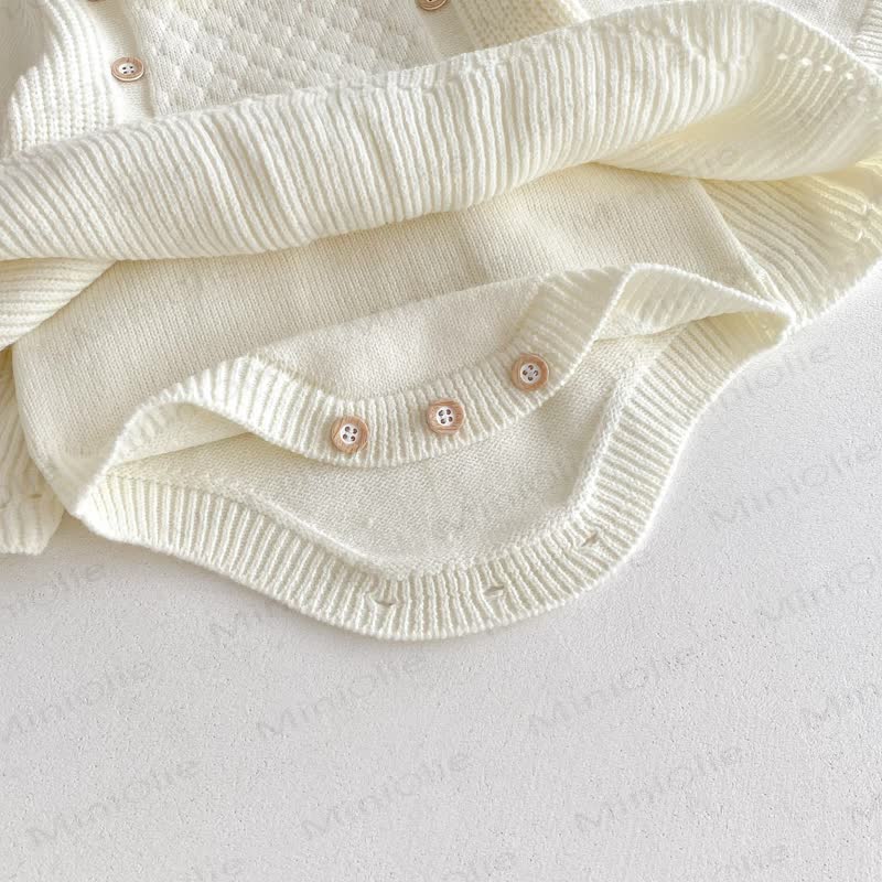 Baby Solid Color Knit Skirted Bodysuit - image 10