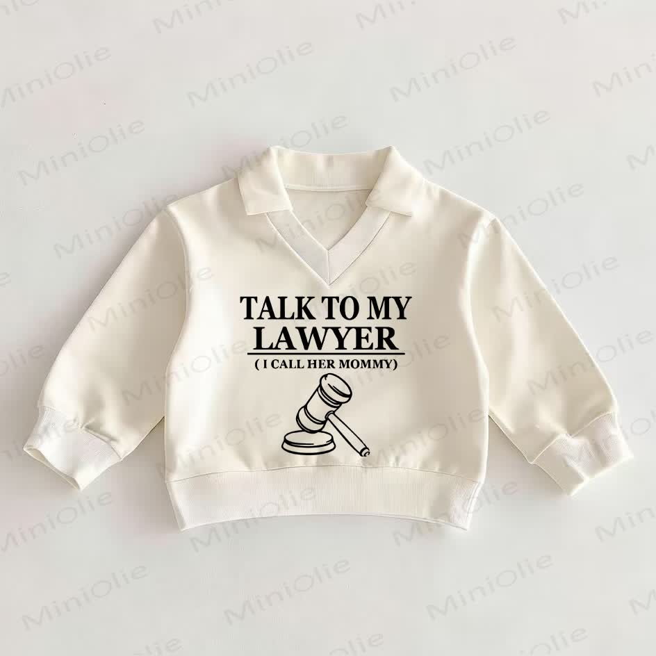TALK TO MY LAWYER (I CALL HER MOMMY) Baby White Polo Top - White - 2-3T - image 1