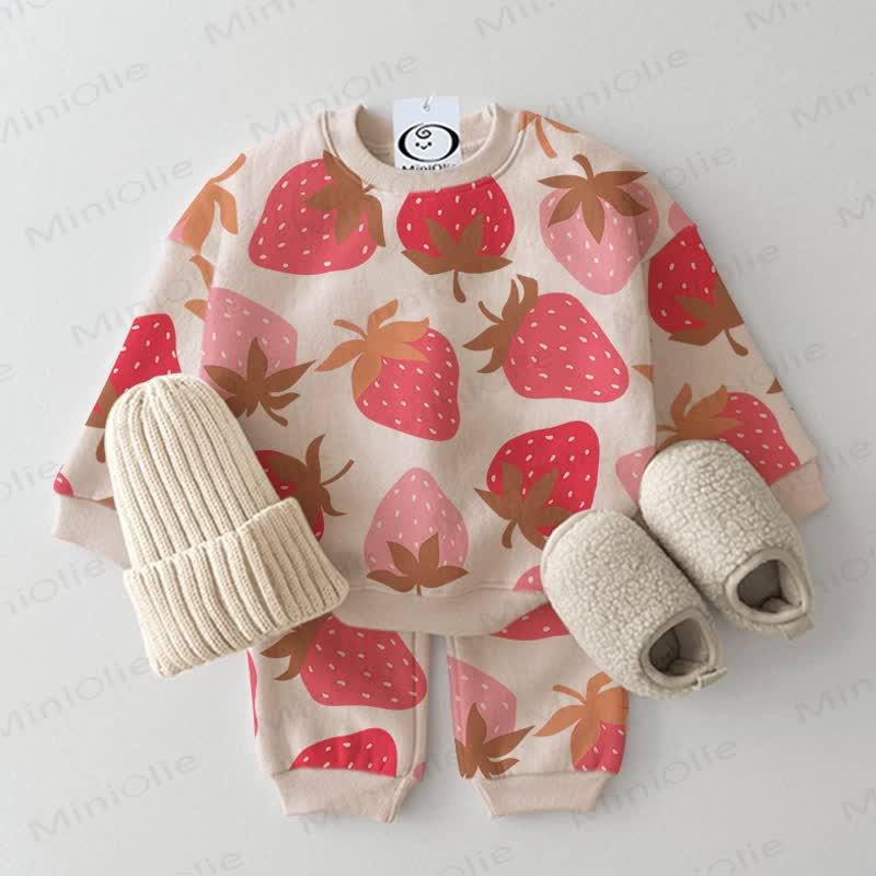 Baby Beige Strawberry 2-piece Set - Beige - 2-3T - image 1