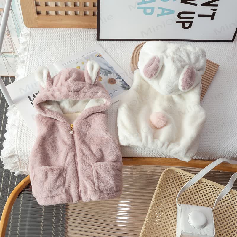 Baby Toddler Fleece Hooded Vest Outerwear - image 1