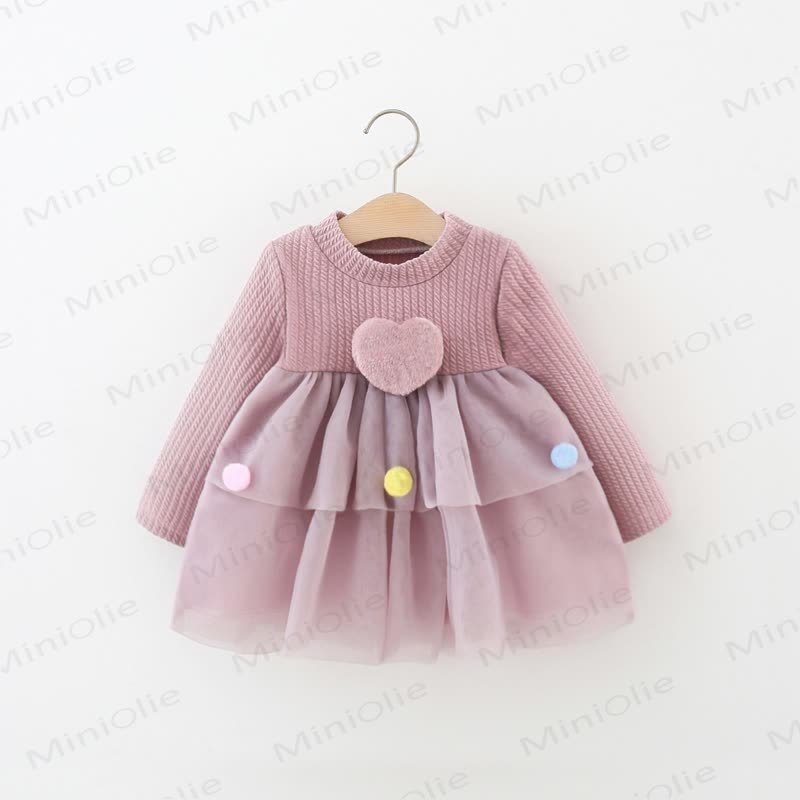 Baby Girl Love Mesh Dress - Purple - 28-37M - image 1