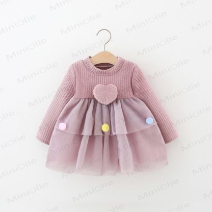 Baby Girl Love Mesh Dress - Purple - 28-37M - image 1