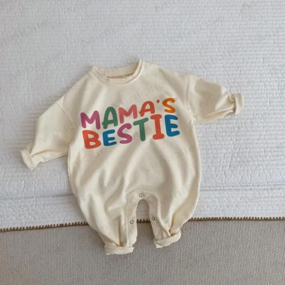 MAMA'S BESTIE Baby Toddler Beige Romper - Beige - 2-3T - image 1
