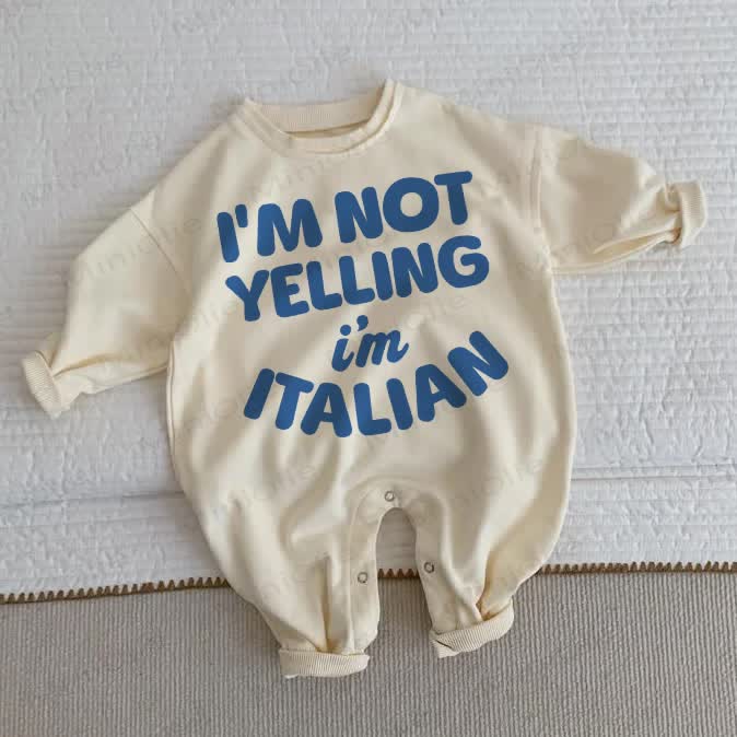 I'M NOT YELLING I'M ITALIAN Baby Toddler Beige Romper - Beige - 2-3T - image 1