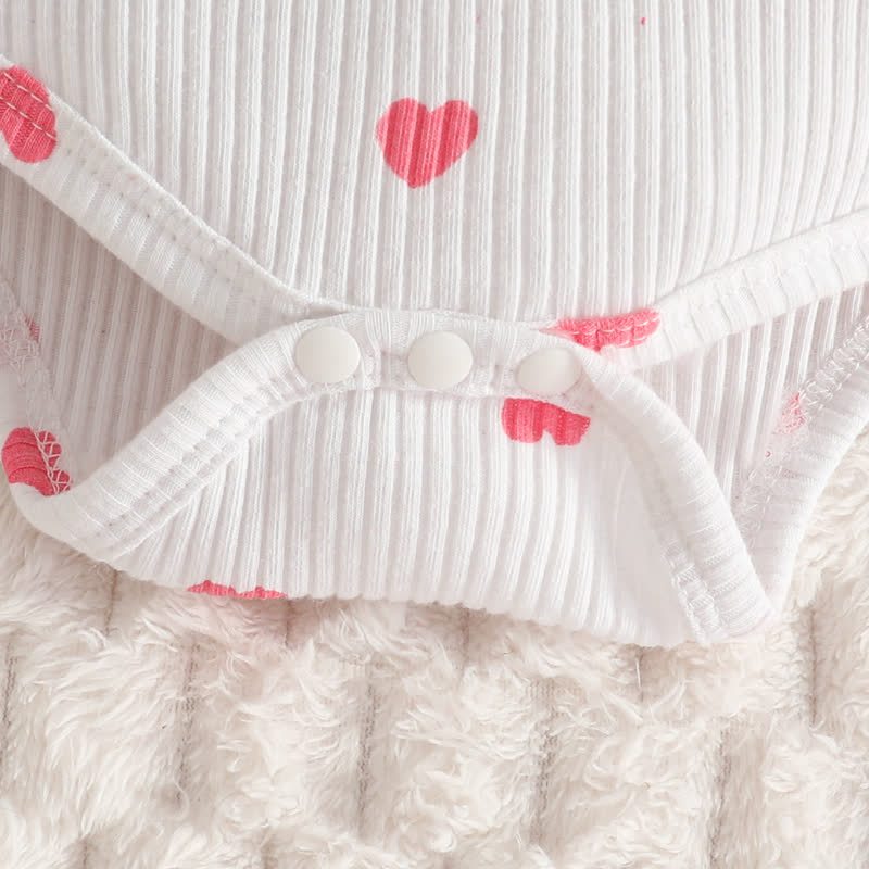 Baby Girl Love Cord Bodysuit & Overalls 2-piece Set With A Bow - image 17