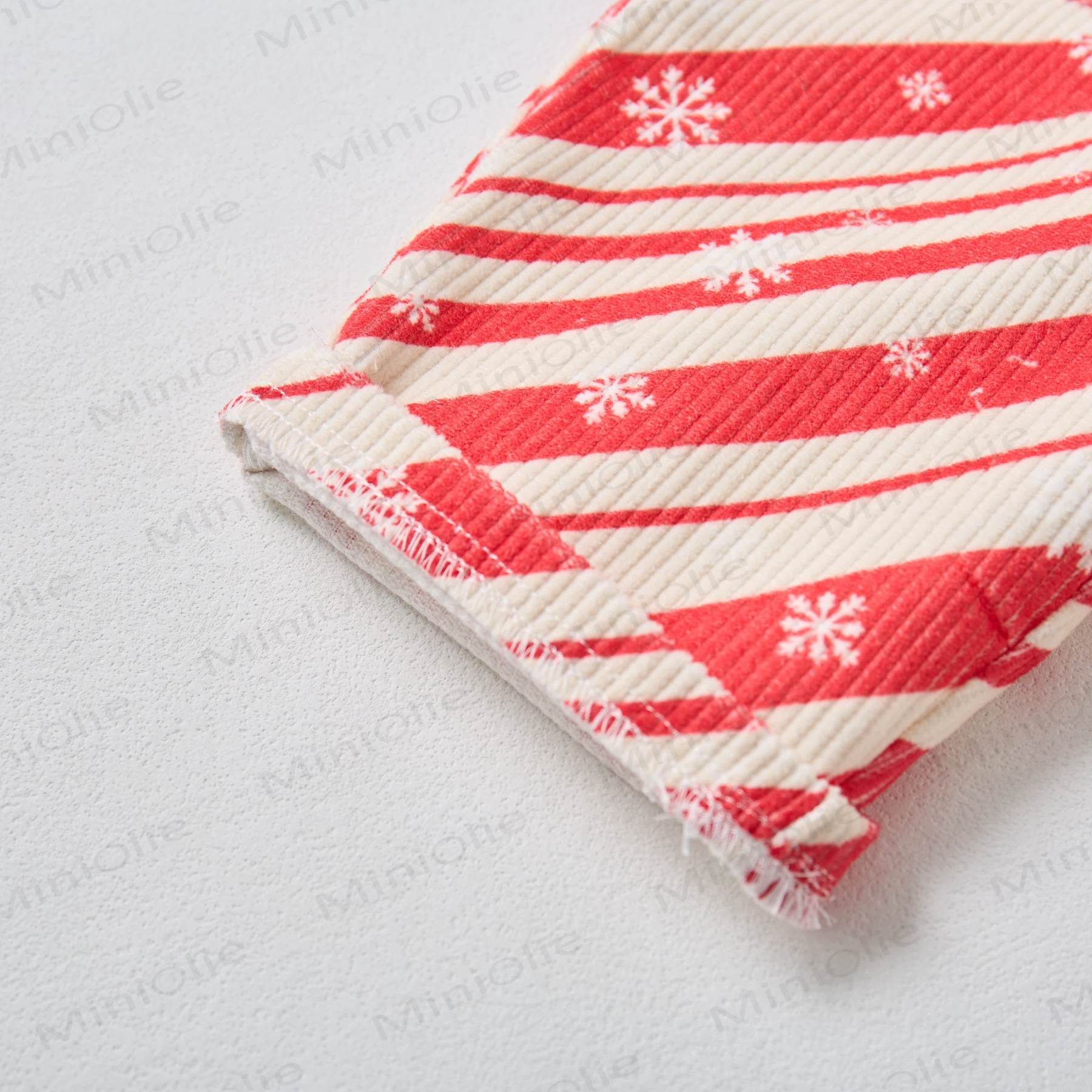 Baby Toddler Christmas Snowflake Red Striped Corduroy Pants - image 4